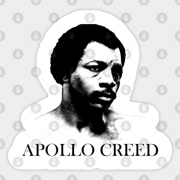 apollo creed black white Sticker by thatday123